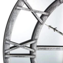 Dunelm Distressed Mirrored 57cm Clock Silver -Cool Decoration 30769194 alt03
