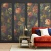 Dunelm Vintage Floral Black Mural -Cool Decoration 30770412