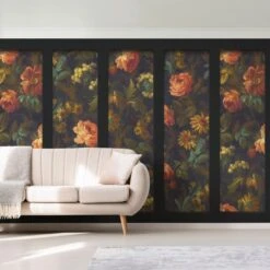 Dunelm Vintage Floral Black Mural -Cool Decoration 30770412 alt01