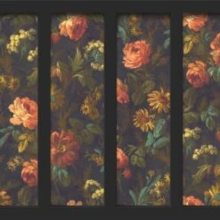 Dunelm Vintage Floral Black Mural -Cool Decoration 30770412 alt04