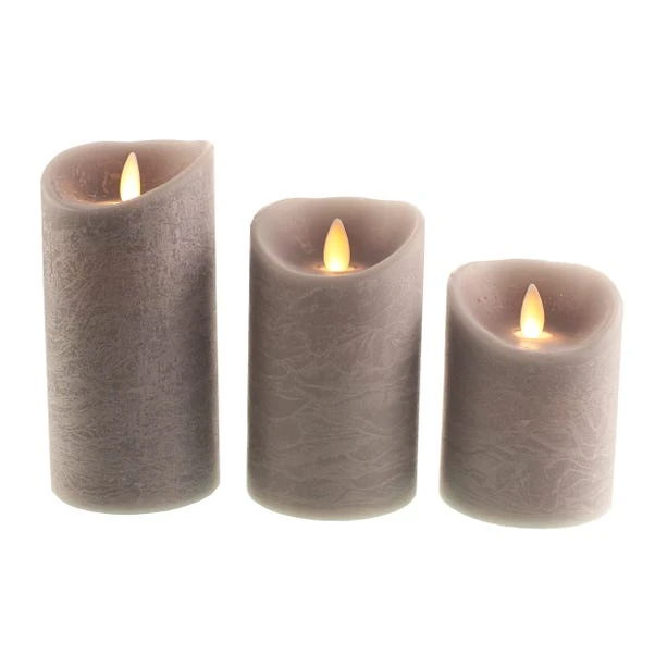 Dunelm Hygge S3 Textured Scented LED Candles Grey 4 Dunelm Hygge S3 Textured Scented LED Candles Grey - Image 2