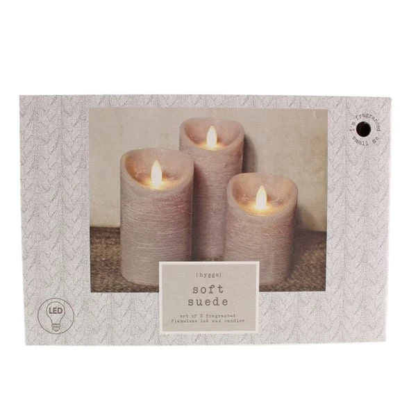 Dunelm Hygge S3 Textured Scented LED Candles Grey 5 Dunelm Hygge S3 Textured Scented LED Candles Grey - Image 3