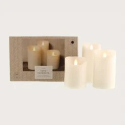 Dunelm Set Of 3 Cosy Cashmere LED Candles -Cool Decoration 30779641 alt02