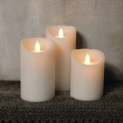 Dunelm Set Of 3 Cosy Cashmere LED Candles -Cool Decoration 30779641 alt03