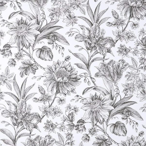 Brewster Etched Floral Mono Self Adhesive Wallpaper 4 Brewster Etched Floral Mono Self Adhesive Wallpaper - Image 2