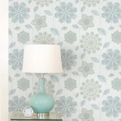 NuWallpaper Gypsy Floral Blue Self Adhesive Wallpaper