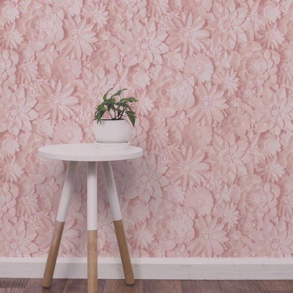 Fine Décor Wallpaper Dimensions Pink Floral 3D Wallpaper 3 Fine Décor Wallpaper Dimensions Pink Floral 3D Wallpaper