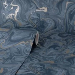 Fine Décor Wallpaper Marble Navy Wallpaper -Cool Decoration 30782549 alt02