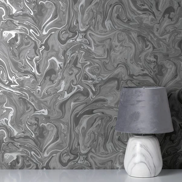 Fine Décor Wallpaper Marble Charcoal Wallpaper 6 Fine Décor Wallpaper Marble Charcoal Wallpaper - Image 4