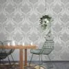 Crown Wallpaper Zahra Silver And Grey Wallpaper -Cool Decoration 30782581