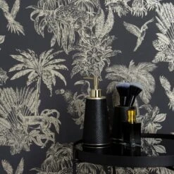 Dunelm Amazonia Gold And Charcoal Wallpaper -Cool Decoration 30782878 alt03