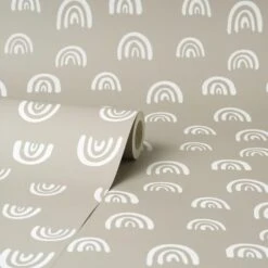 Dunelm Neutral Rainbow Wallpaper -Cool Decoration 30782972 alt02