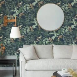 NuWallpaper Nu Wall Self Adhesive Jungle Luxe Navy Wallpaper