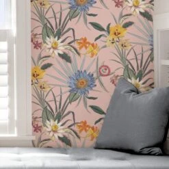 NuWallpaper Nu Wall Self Adhesive Tropical Floral Pink Wallpaper -Cool Decoration 30782989 alt04