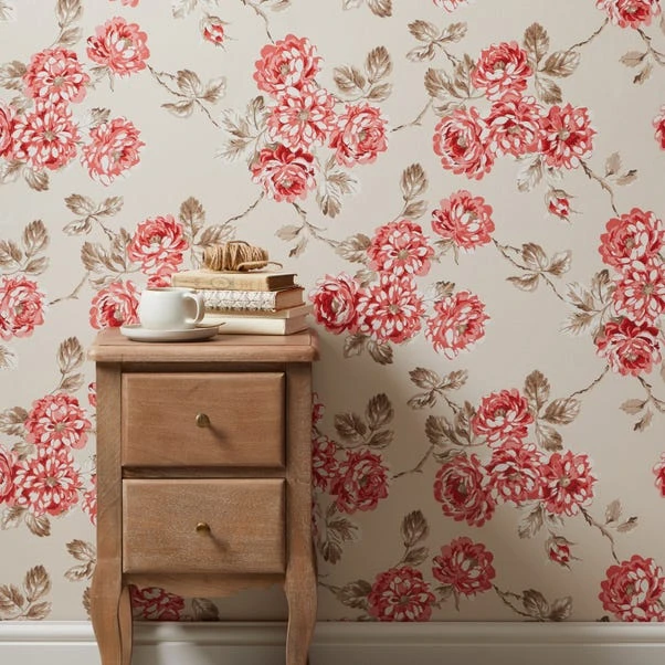 Dunelm Ashbourne Red Wallpaper 3 Dunelm Ashbourne Red Wallpaper