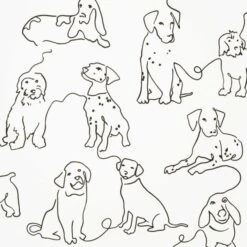 Dunelm Linear Dogs White Wallpaper -Cool Decoration 30783035 alt01