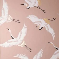 Dunelm Flying Cranes Blush Wallpaper -Cool Decoration 30783052 alt01