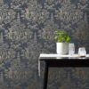 Dunelm Archive Pagoda Navy Wallpaper -Cool Decoration 30783061