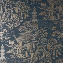 Dunelm Archive Pagoda Navy Wallpaper -Cool Decoration 30783061 alt01