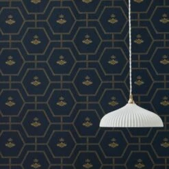 Dorma Heritage Bee Navy Wallpaper -Cool Decoration 30783078 alt03
