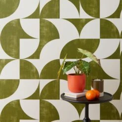 Elements Retro Geo Olive Wallpaper -Cool Decoration 30783101 alt03