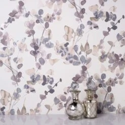 Dunelm Honesty Mauve Floral Wallpaper -Cool Decoration 30783108 alt03