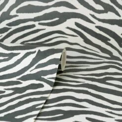 Dunelm Zebra Monochrome Wallpaper -Cool Decoration 30783357 alt02