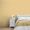 Dunelm Modern Leaf Ochre Wallpaper -Cool Decoration 30783475