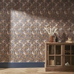 Natural History Museum Romanesque Navy Wallpaper