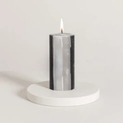 Dunelm Decorative Pillar Candle Monochrome -Cool Decoration 30791657 alt01