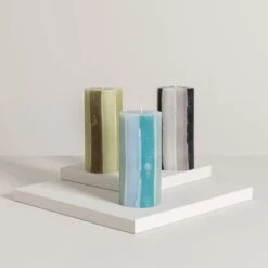 Dunelm Decorative Pillar Candle Monochrome -Cool Decoration 30791657 alt02