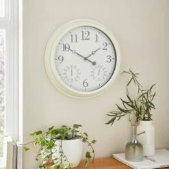 Dunelm Indoor Outdoor Country Cream Clock 40cm -Cool Decoration 30792006 alt01