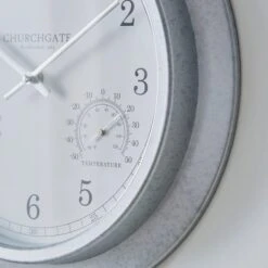 Indoor Outdoor Churchgate Galvanised Clock 35cm 10 Indoor Outdoor Churchgate Galvanised Clock 35cm -Cool Decoration 30792007 alt03