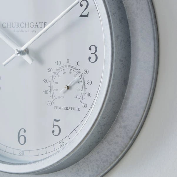 Indoor Outdoor Churchgate Galvanised Clock 35cm 6 Indoor Outdoor Churchgate Galvanised Clock 35cm - Image 4