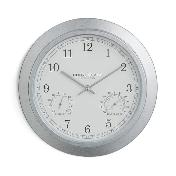 Indoor Outdoor Churchgate Galvanised Clock 35cm 7 Indoor Outdoor Churchgate Galvanised Clock 35cm - Image 5
