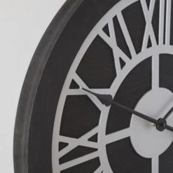 Dunelm Wooden Clock Black Silver 60cm 6 Dunelm Wooden Clock Black Silver 60cm -Cool Decoration 30792011 alt01