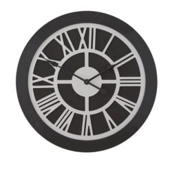Dunelm Wooden Clock Black Silver 60cm 7 Dunelm Wooden Clock Black Silver 60cm -Cool Decoration 30792011 alt02