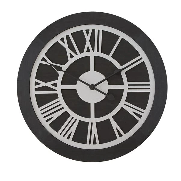 Dunelm Wooden Clock Black Silver 60cm 5 Dunelm Wooden Clock Black Silver 60cm - Image 3