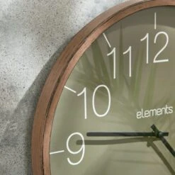 Indoor Outdoor Elements Olive Walnut Clock 41cm -Cool Decoration 30792013 alt02