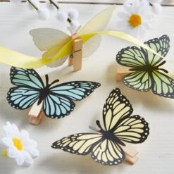 Dunelm Pack Of 4 Butterfly Clips -Cool Decoration 30792612 alt01