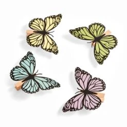 Dunelm Pack Of 4 Butterfly Clips -Cool Decoration 30792612 alt02