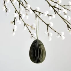 Dunelm Sage Paper Honeycomb Easter Egg Hanging Decoration