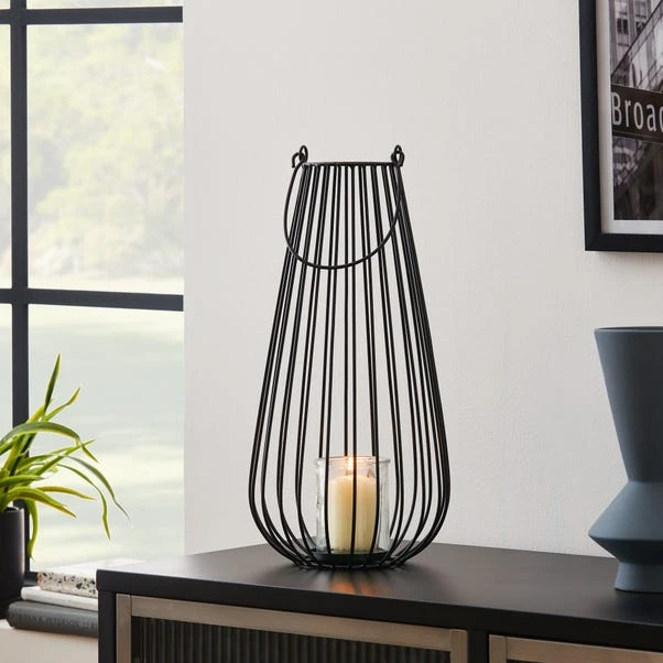 Dunelm Black Wire Lantern 40cm 3 Dunelm Black Wire Lantern 40cm