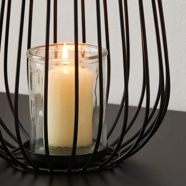 Dunelm Black Wire Lantern 40cm 5 Dunelm Black Wire Lantern 40cm - Image 3