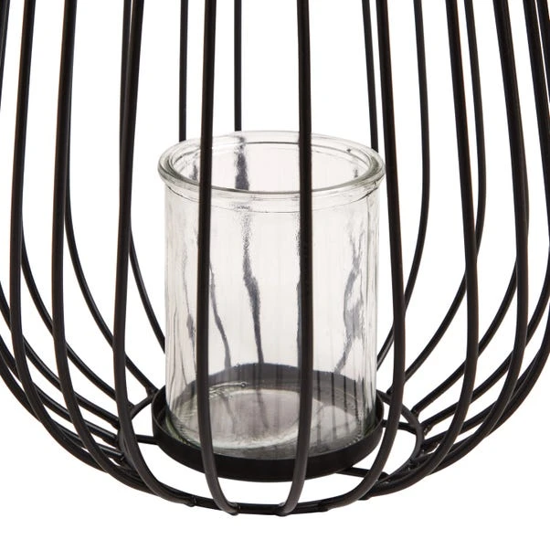 Dunelm Black Wire Lantern 40cm 7 Dunelm Black Wire Lantern 40cm - Image 5