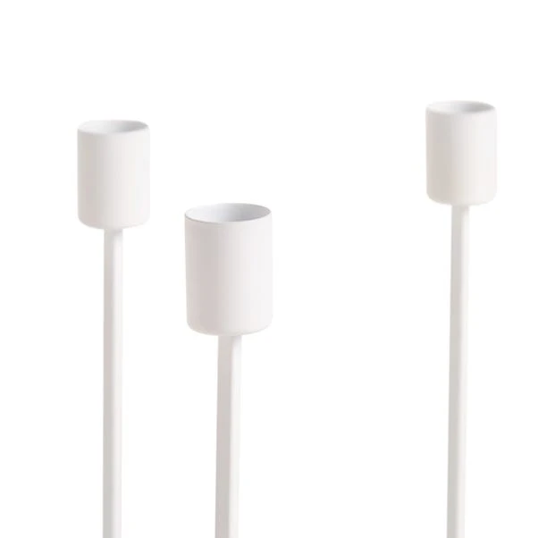 Dunelm White Metal Candle Holder 5 Dunelm White Metal Candle Holder - Image 3