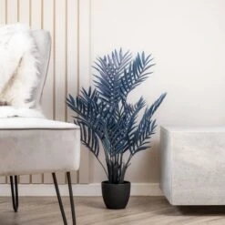 Scottish Everlastings 70cm Areca Palm Tree Luxe Navy