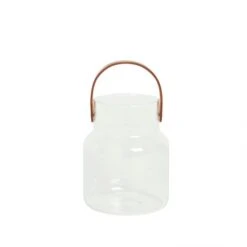 Dunelm Faux Leather Handled Lantern 16.5cm -Cool Decoration 30797988 alt02