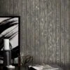 Dunelm Metallic Wood Wallpaper
