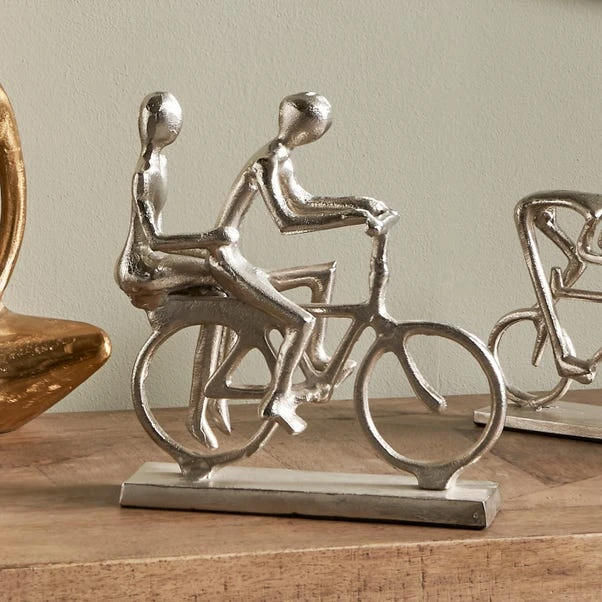 Pacific Lifestyle Double Cyclist Silver Ornament 3 Pacific Lifestyle Double Cyclist Silver Ornament